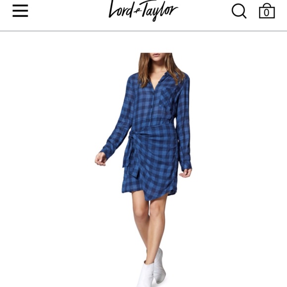 Sanctuary Women's  Knotted Blue Check Shirtdress - Picture 1 of 6